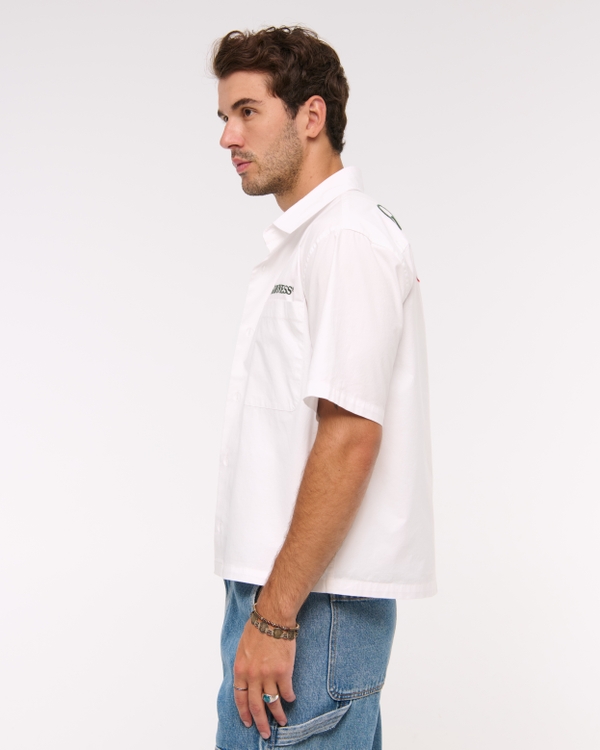 Short-Sleeve Guinness Graphic Button-Up Shirt
