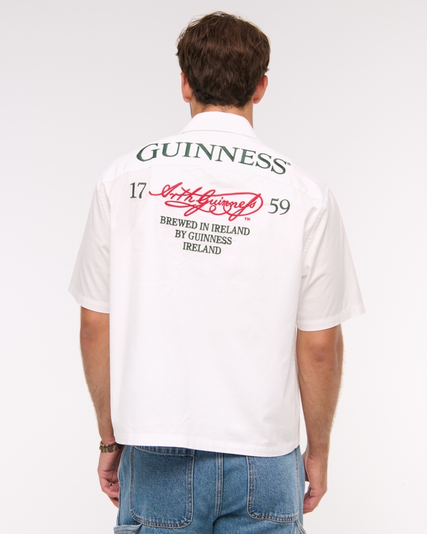 Short-Sleeve Guinness Graphic Button-Up Shirt