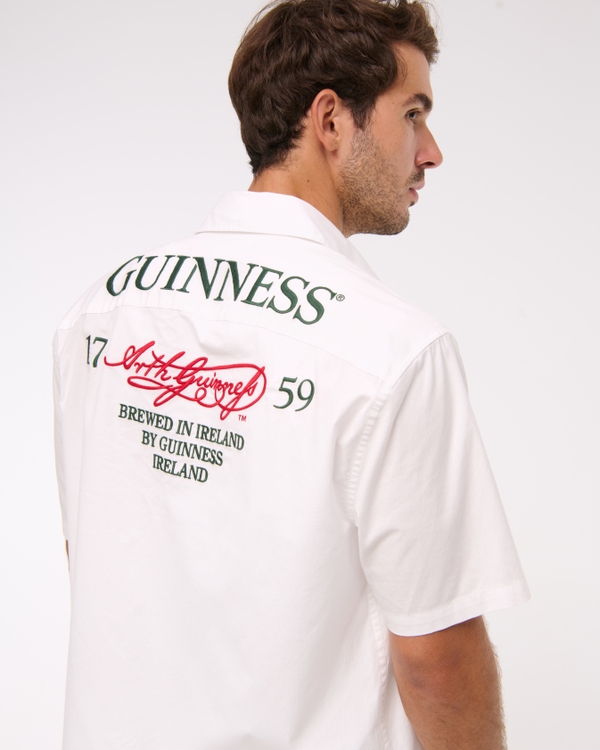 Short-Sleeve Guinness Graphic Button-Up Shirt