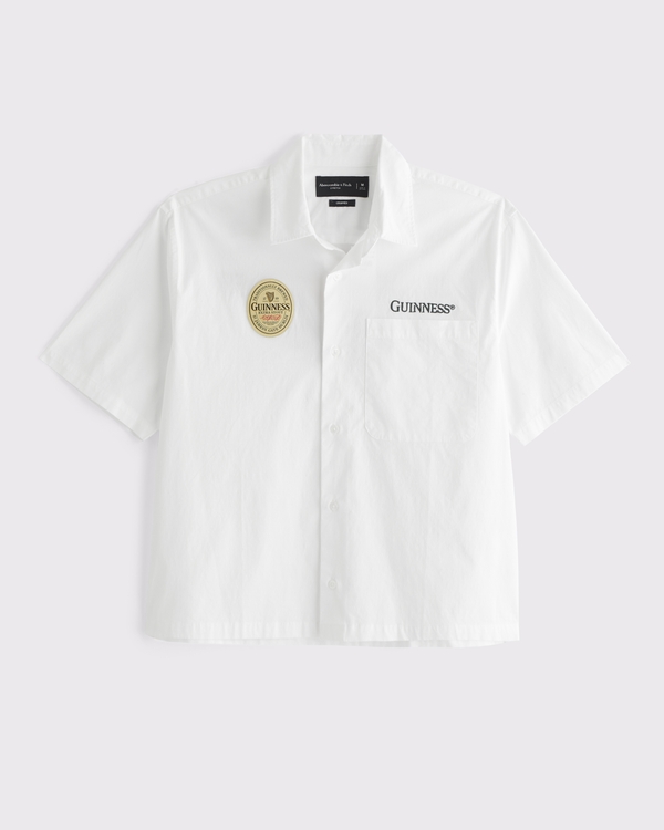 Short-Sleeve Guinness Graphic Button-Up Shirt