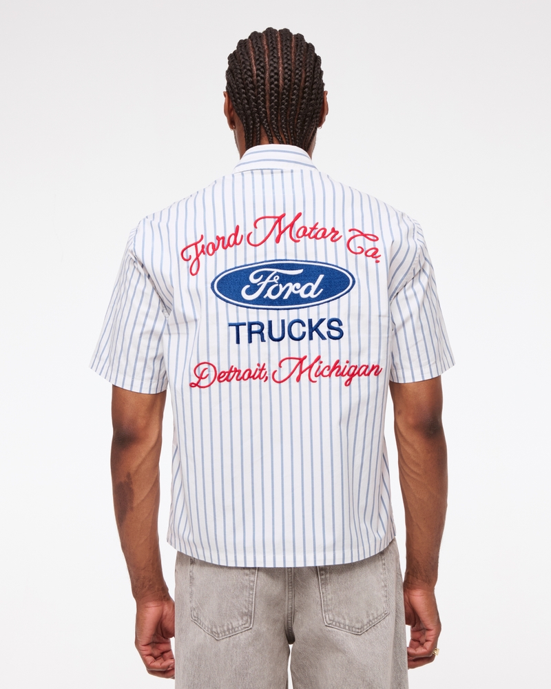 Short Sleeve Cropped Ford Button-Up Shirt