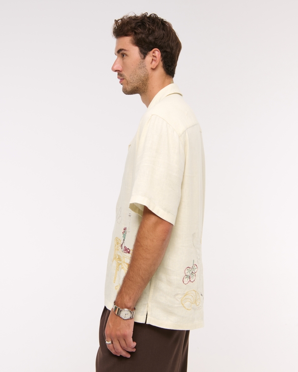 Camp Collar Summer Linen-Blend Shirt