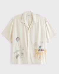 Camp Collar Summer Linen-Blend Shirt