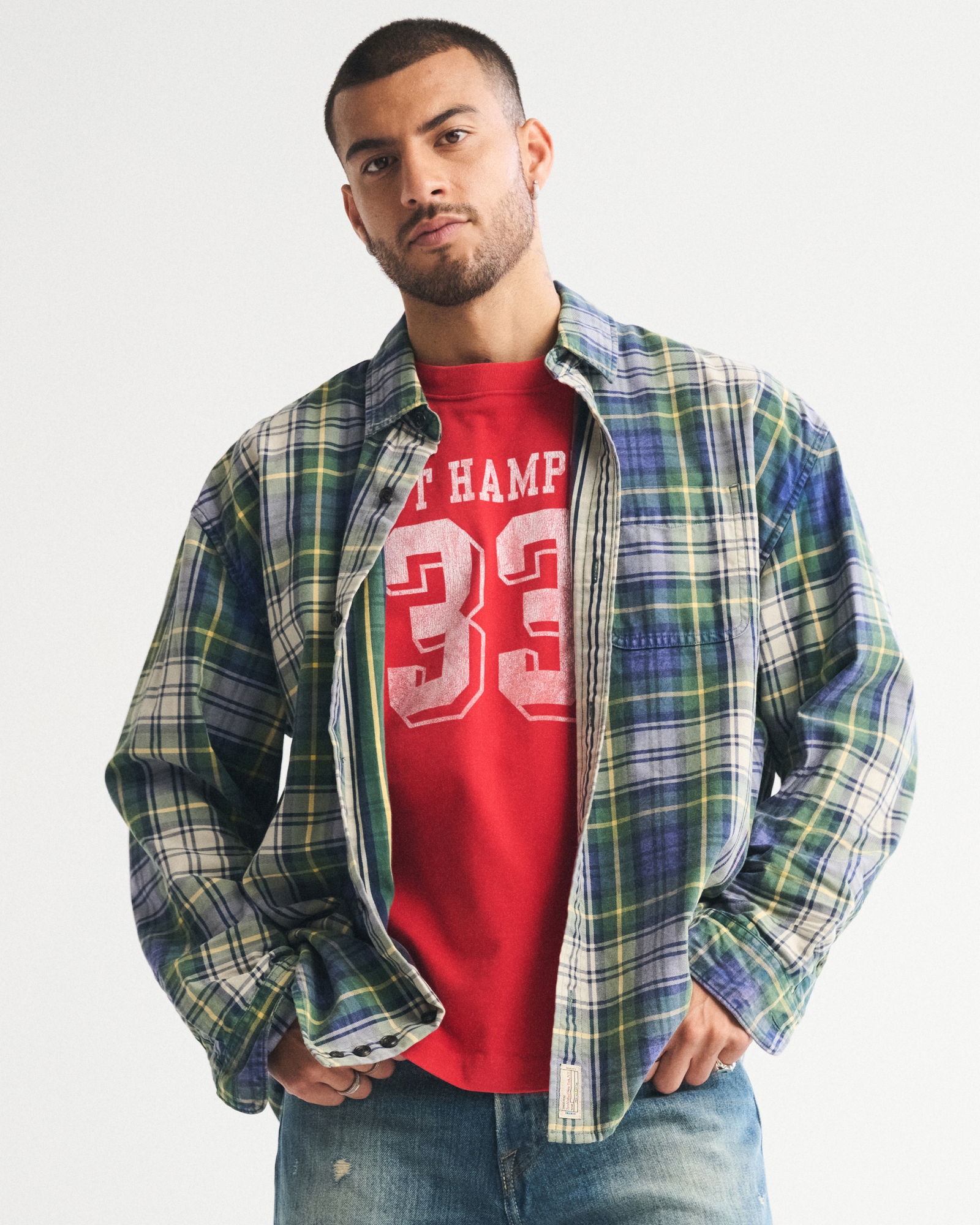 Plaid Button-Up Shirt