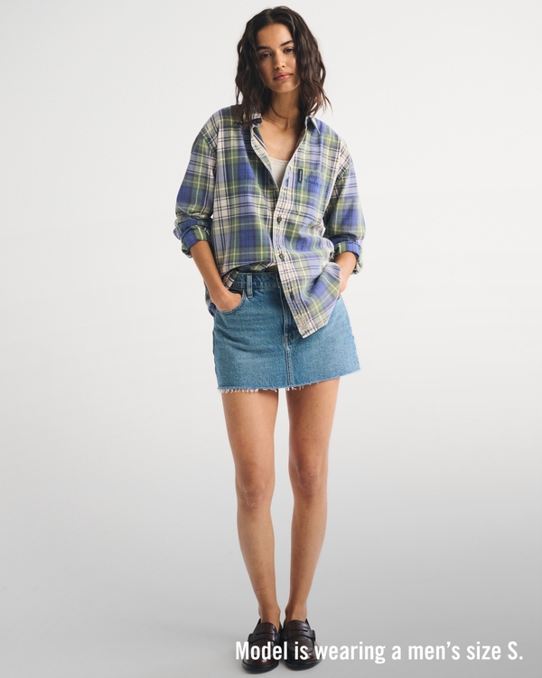 Plaid Button-Up Shirt