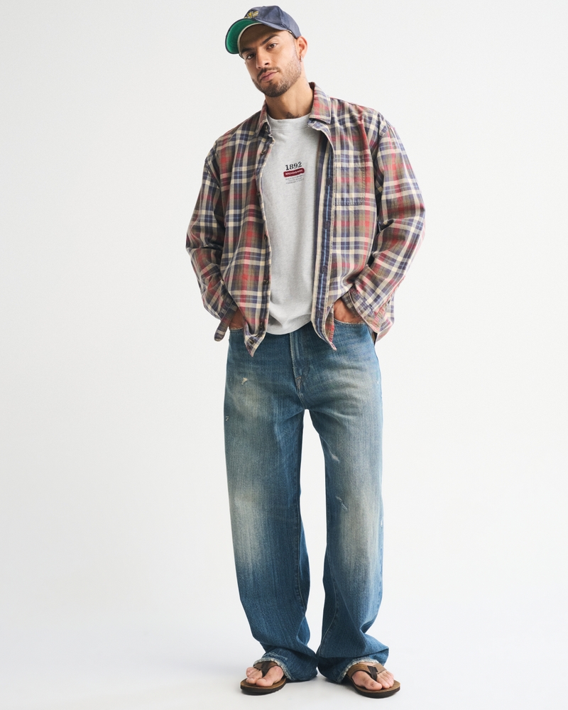 Plaid Button-Up Shirt