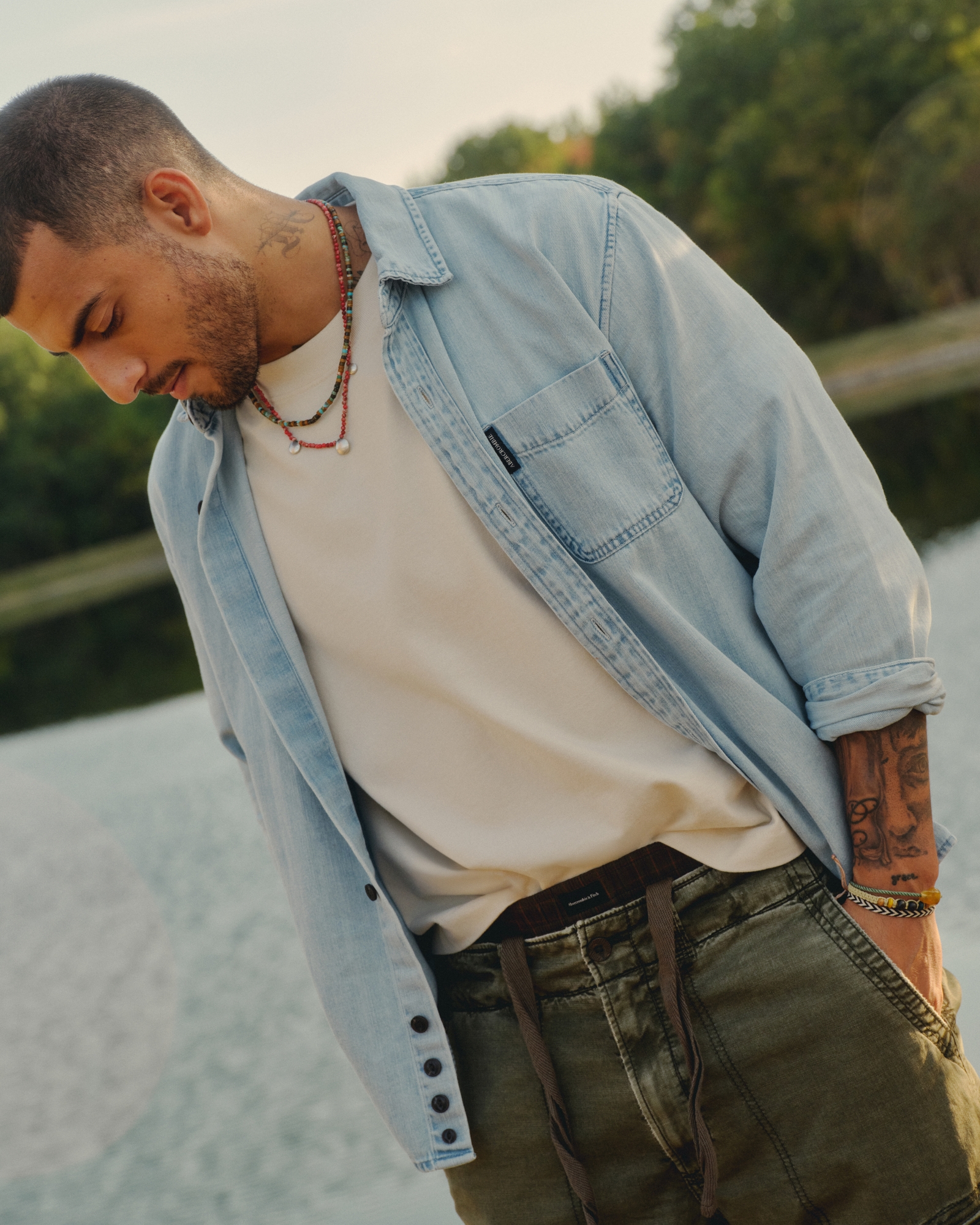Denim Button-Up Shirt