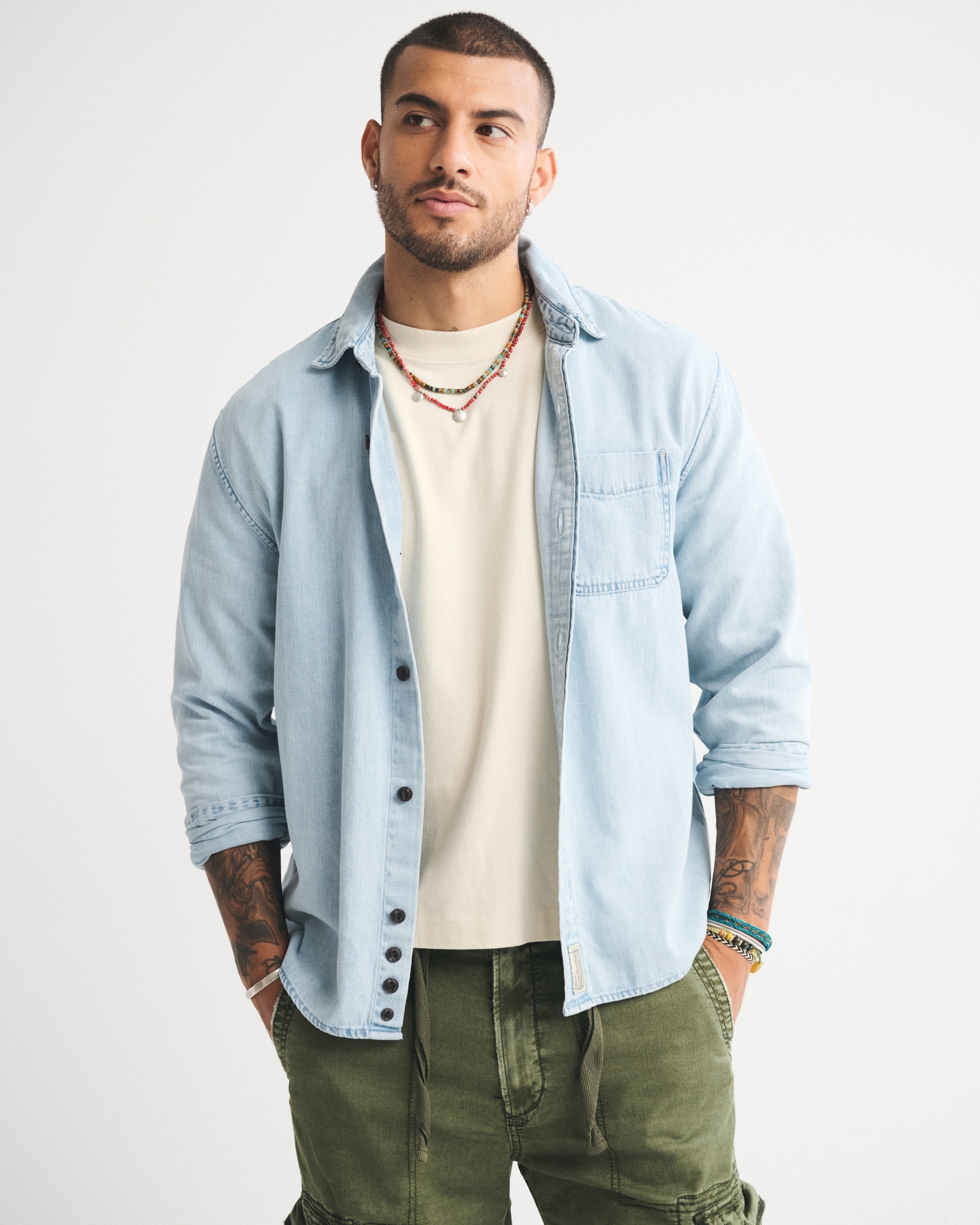 Denim Button-Up Shirt