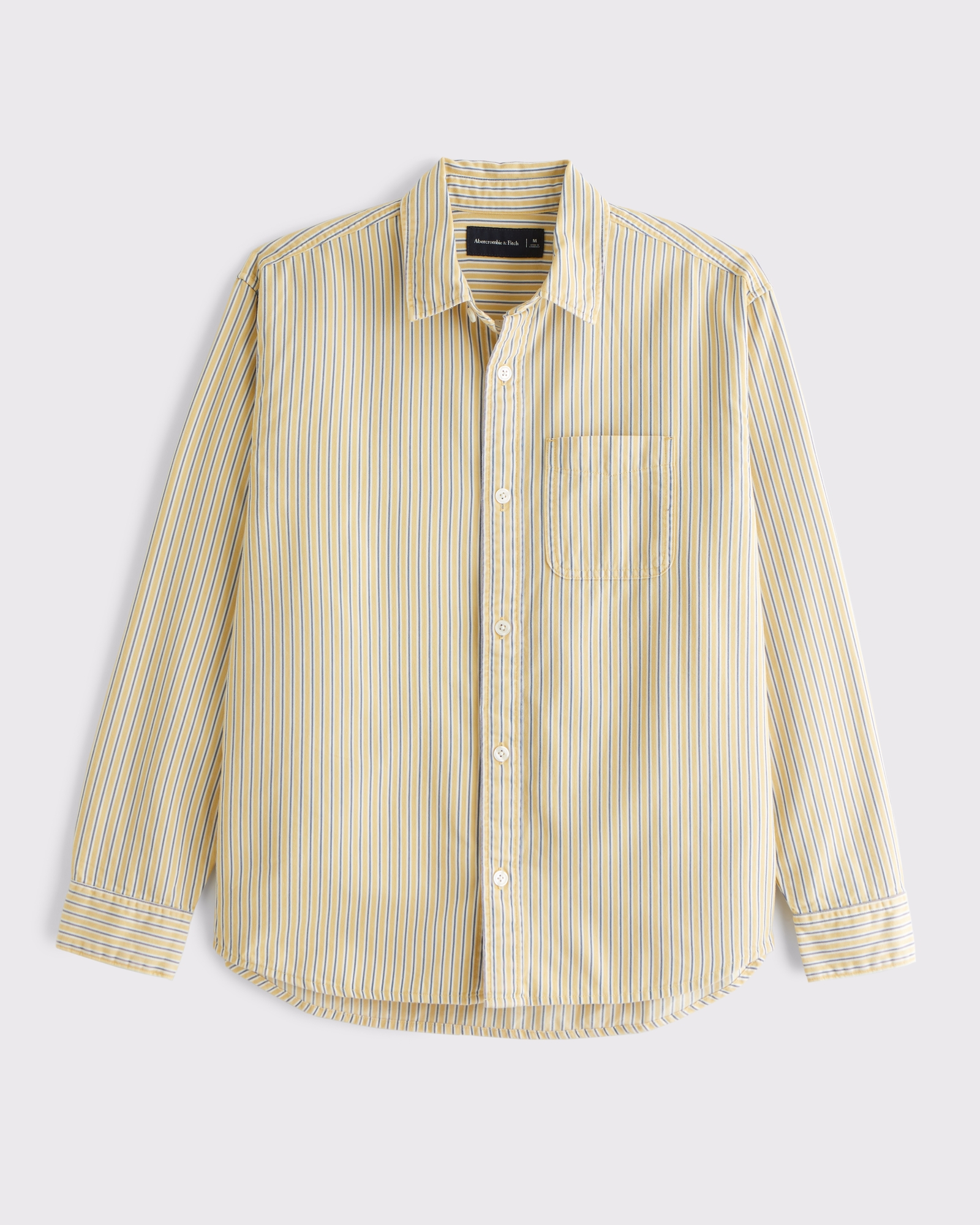 Twill Striped Button-Up Shirt