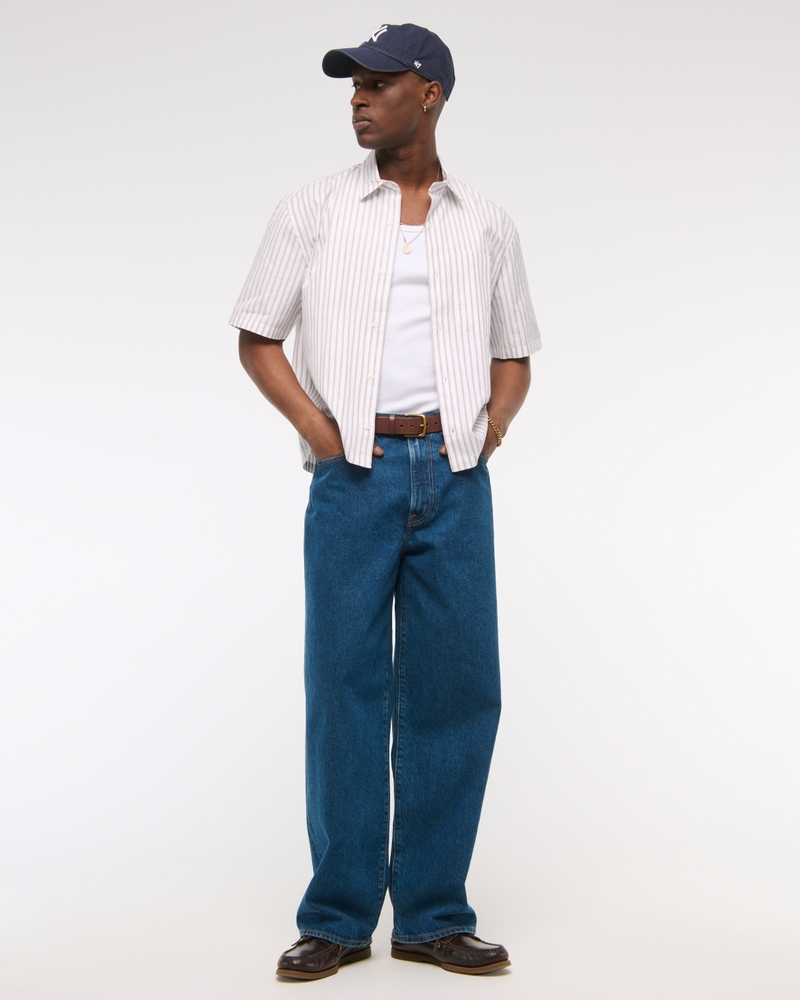 Men's Short-Sleeve Poplin Button-Up Shirt | Men's Clearance