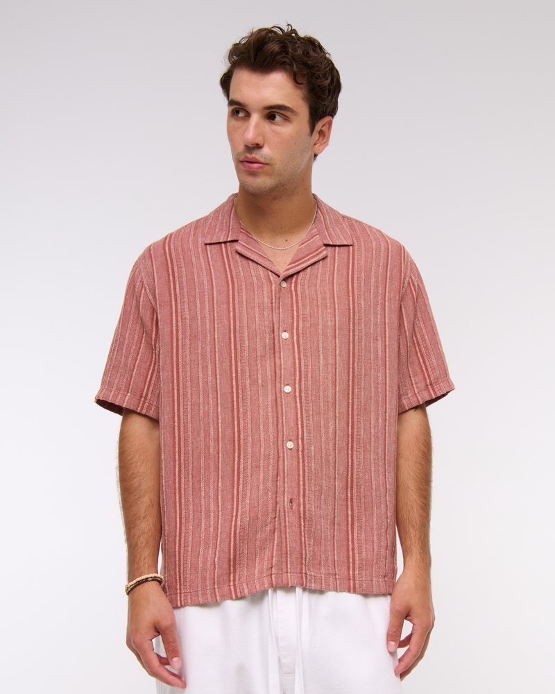 Camp Collar Summer Linen-Blend Shirt