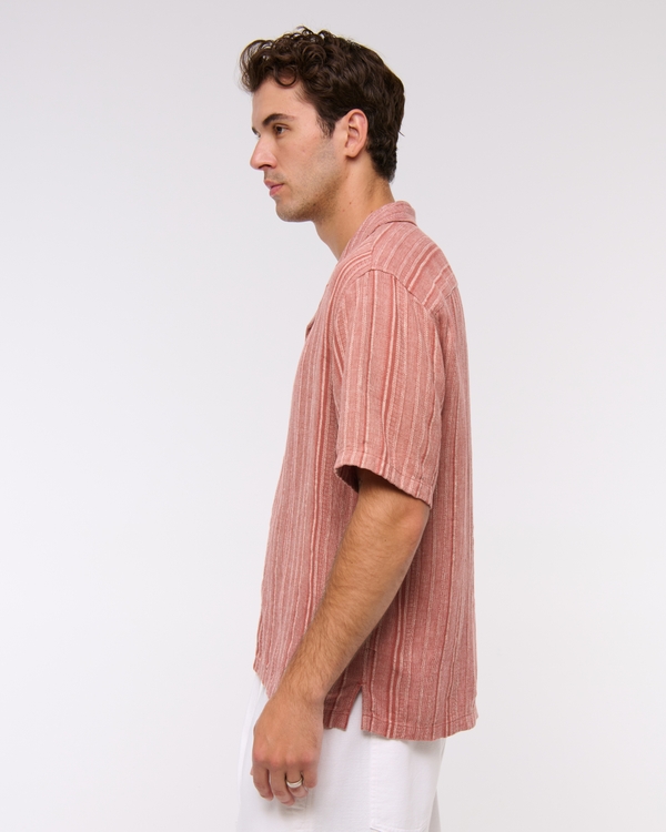 Camp Collar Summer Linen-Blend Shirt