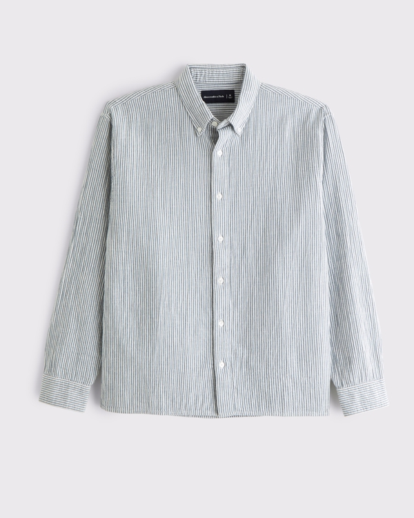 A&F Breezy Shirt, White Stripe view 1