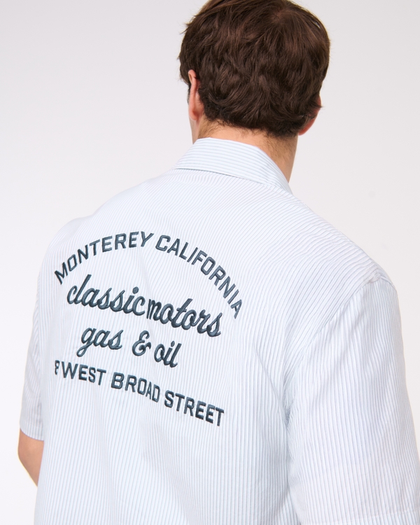 Men's Short-Sleeve Graphic Workwear Button-Up Shirt | Men's Sale