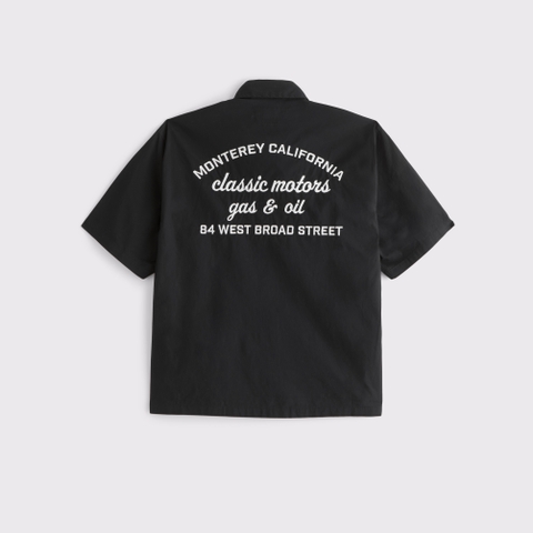 Мужские рубашки Abercrombie & Fitch Short-Sleeve Poplin Graphic Button-Up Shirt