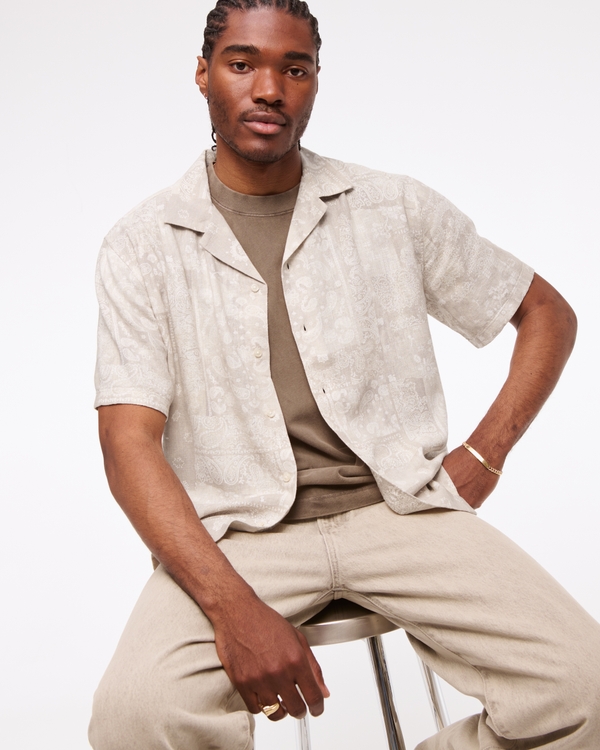 Camp Collar Summer Linen-Blend Shirt