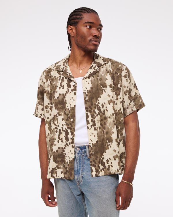 Camp Collar Summer Linen-Blend Shirt