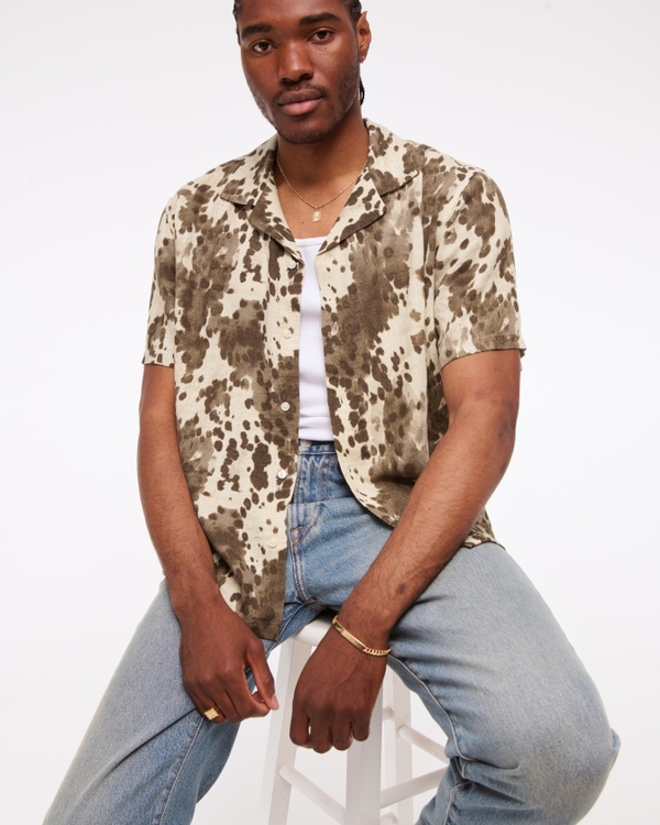 Camp Collar Summer Linen-Blend Shirt