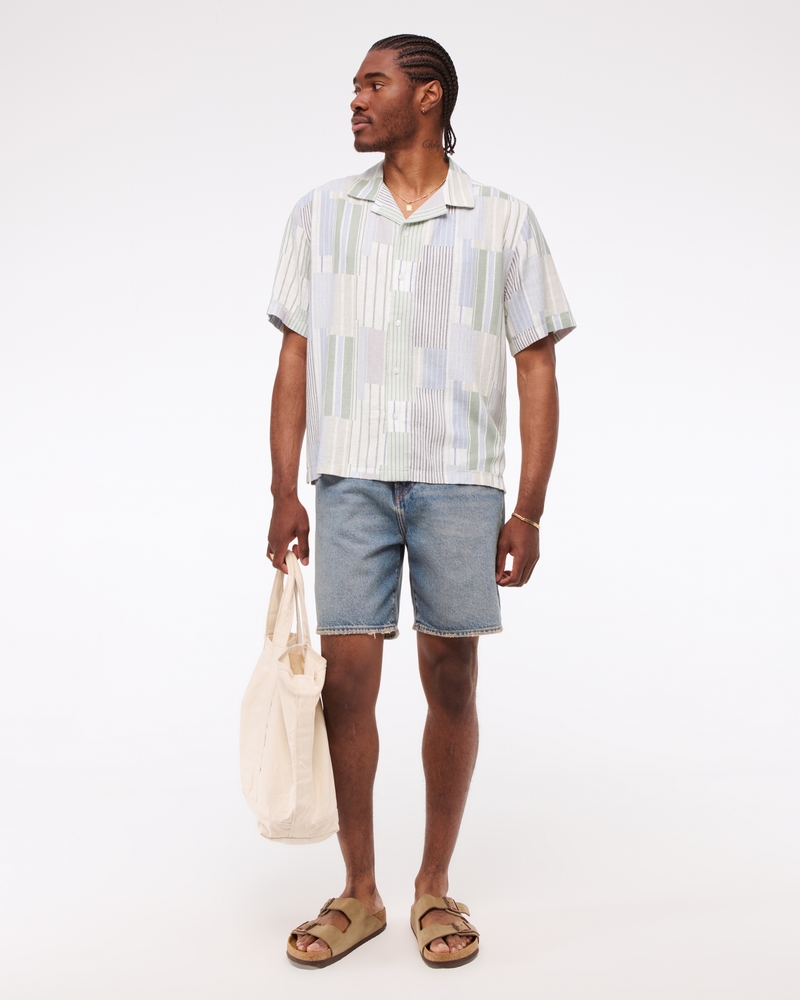 Camp Collar Summer Linen-Blend Shirt