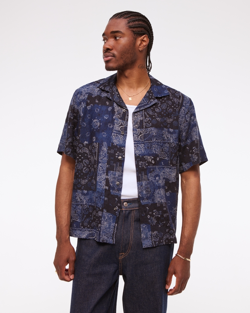 Camp Collar Summer Linen-Blend Shirt