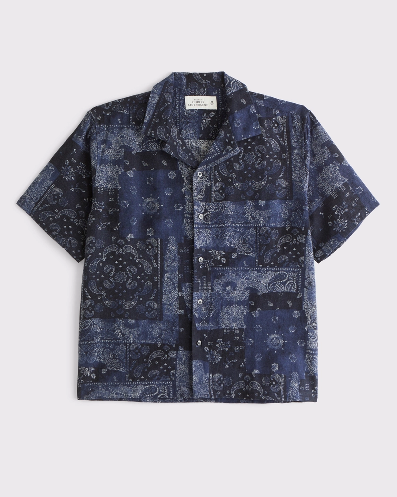 Camp Collar Summer Linen-Blend Shirt