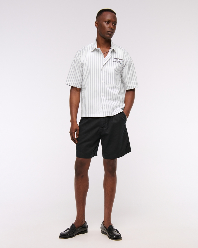 Short Sleeve Cropped PGA Scottish Open Button-Up Shirt