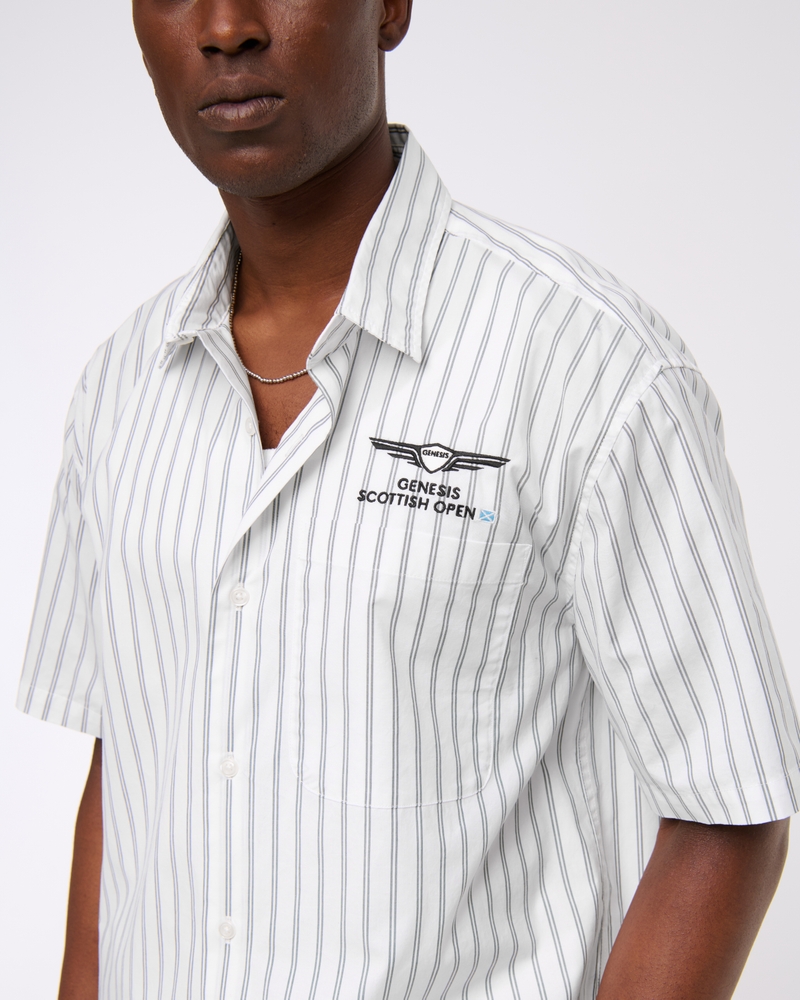 Short Sleeve Cropped PGA Scottish Open Button-Up Shirt