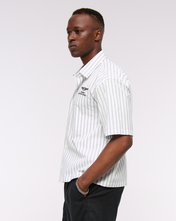 Short Sleeve Cropped PGA Scottish Open Button-Up Shirt