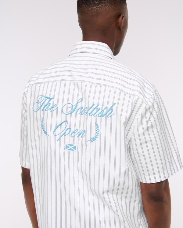 Short Sleeve Cropped PGA Scottish Open Button-Up Shirt