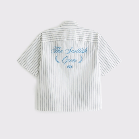 Мужские рубашки Abercrombie & Fitch Short-Sleeve PGA Scottish Open Button-Up Shirt