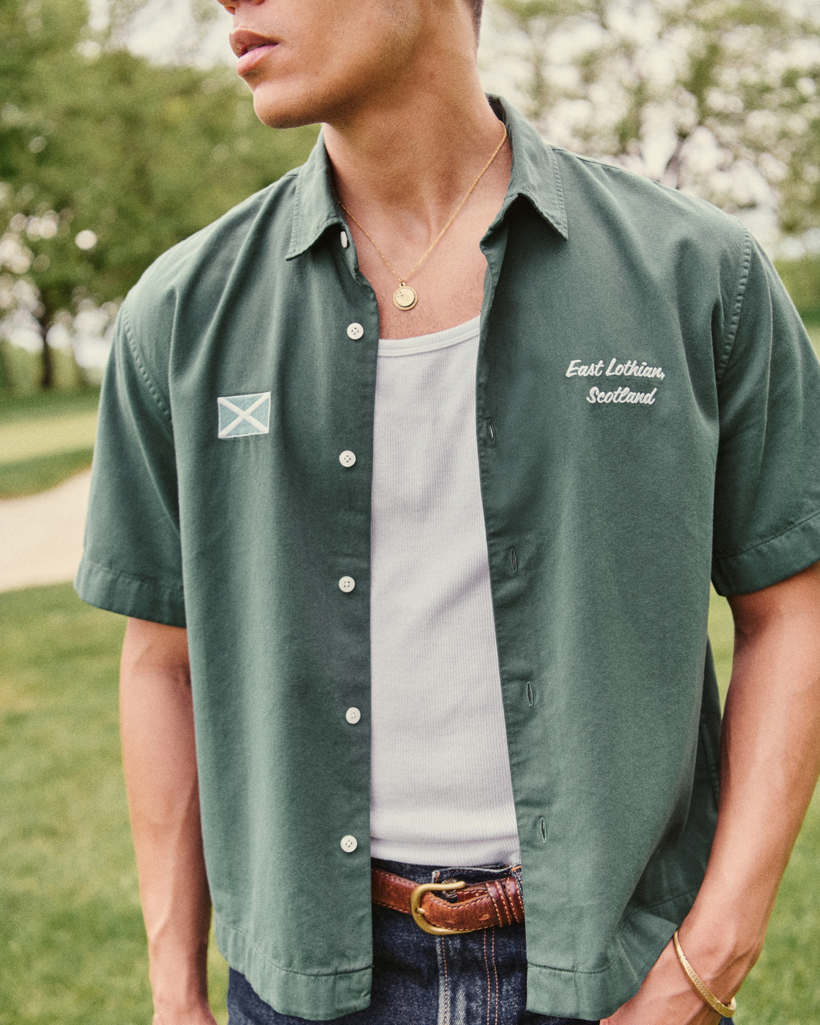 Short-Sleeve PGA Scottish Open Button-Up Shirt