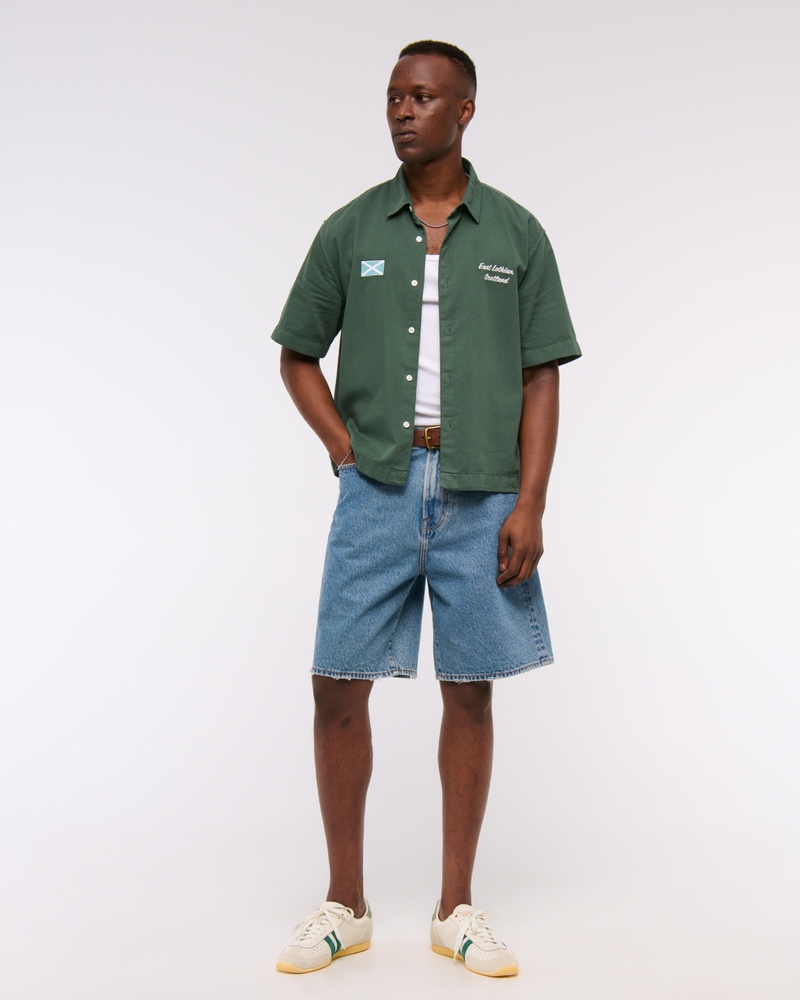 Short Sleeve Cropped PGA Scottish Open Button-Up Shirt