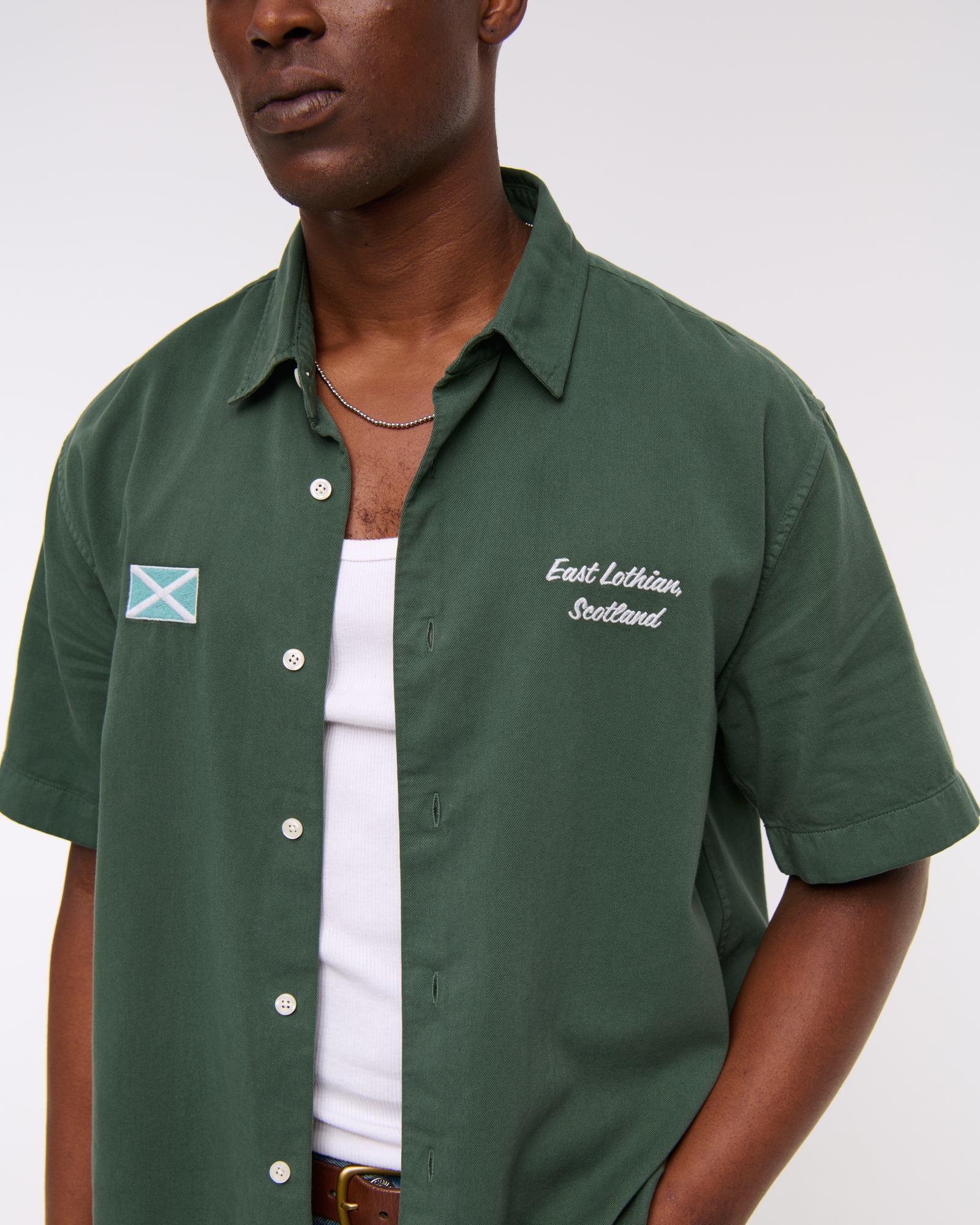 Short-Sleeve PGA Scottish Open Button-Up Shirt