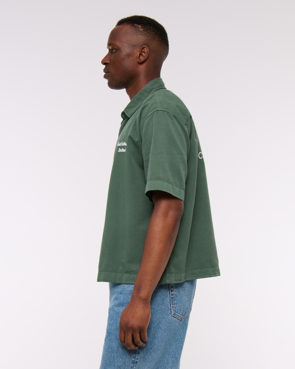 COMME des GARCONS HOMME PLUS / 00s/archive/Python docking shirt/半袖シャツ/M/カーキ/PB10013M/メンズ Men's Short-Sleeve PGA Scottish Open Button-Up Shirt | Men's