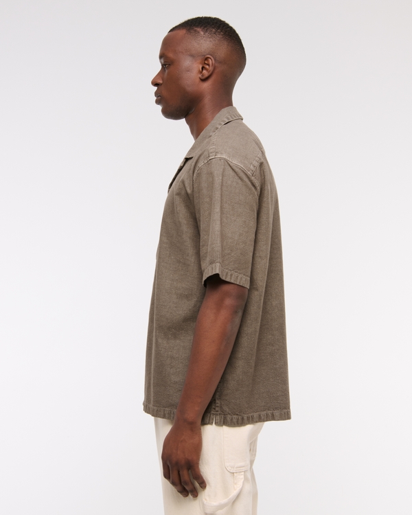 Camp Collar Summer Linen-Blend Shirt