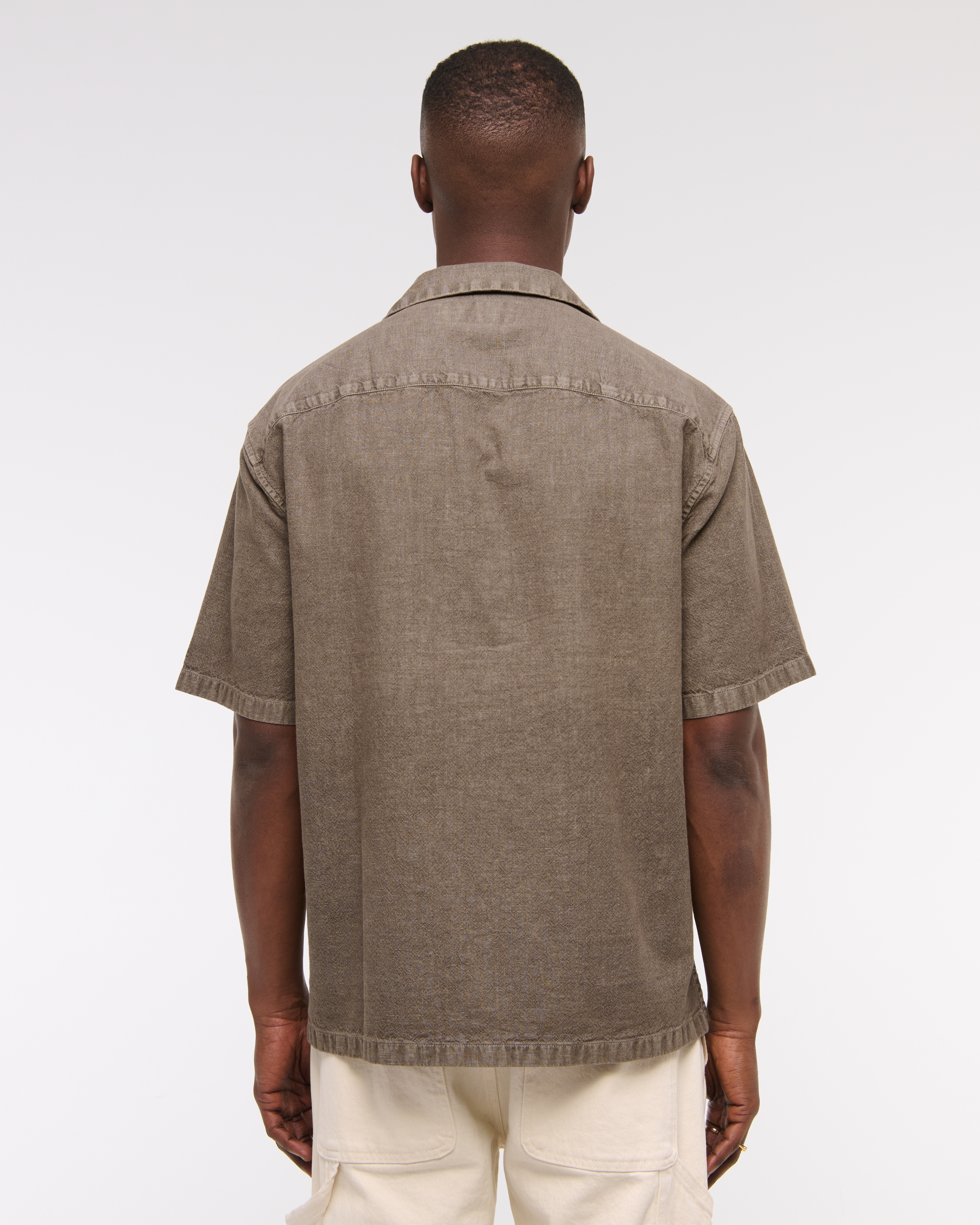 Men's Camp Collar Summer Linen-Blend Shirt | Men's Clearance