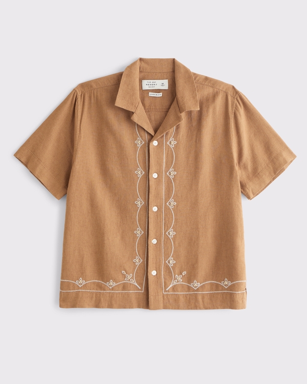 A&F Resort Shirt, Brown view 1