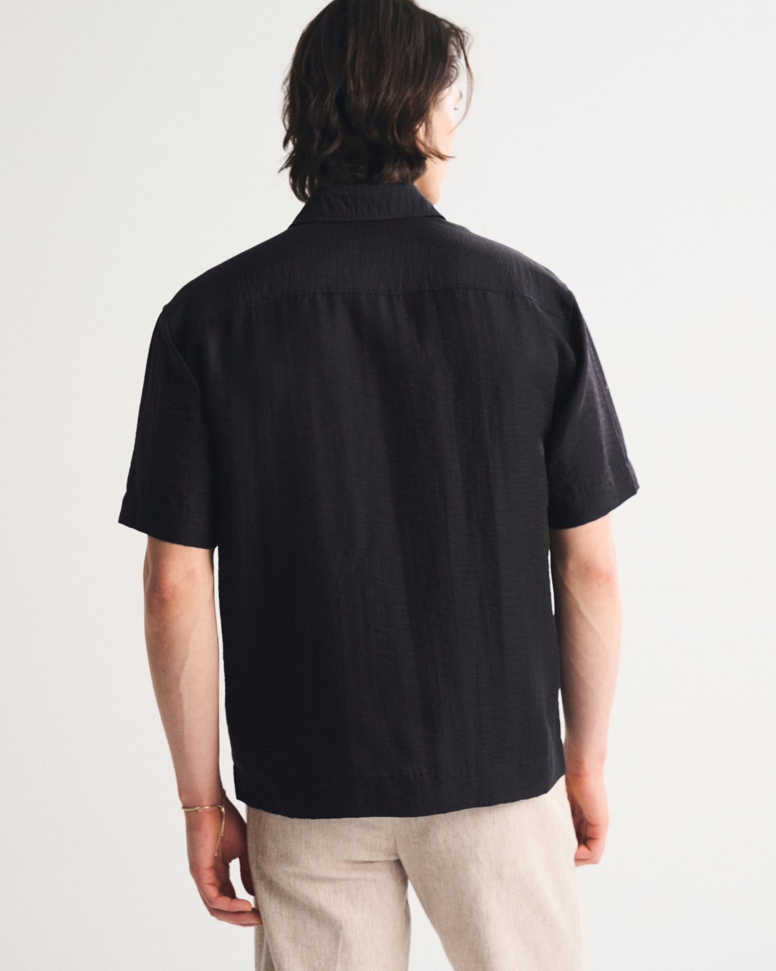 Short-Sleeve Gingham Button-Up Shirt