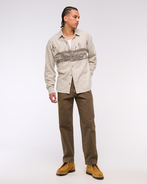 Slub Flannel, Oatmeal view 2