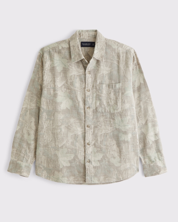 Slub Flannel, Taupe Camo view 1