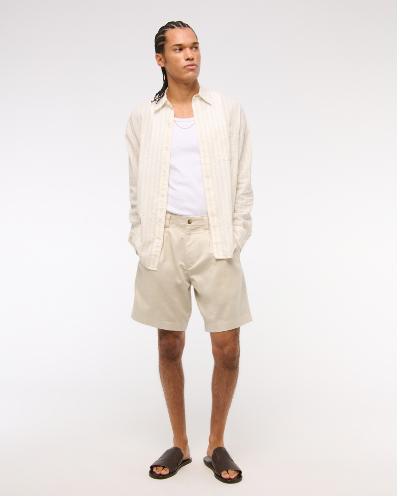 Seersucker Button-Up Shirt