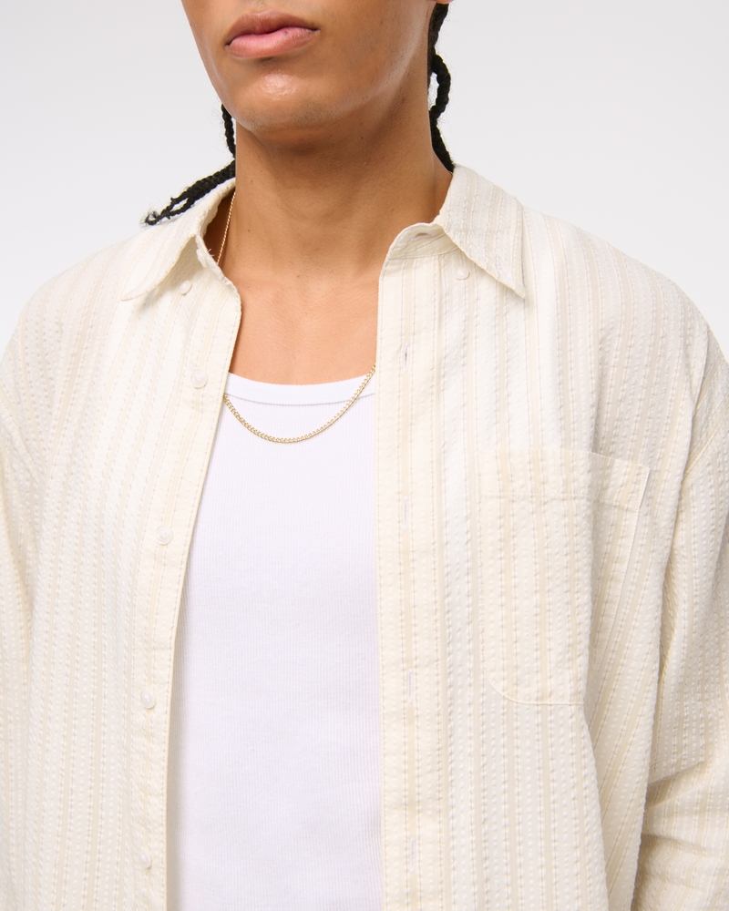 Seersucker Button-Up Shirt