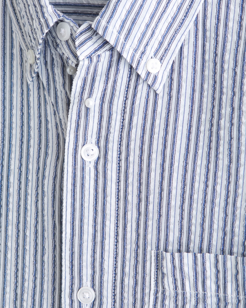 Seersucker Button-Up Shirt