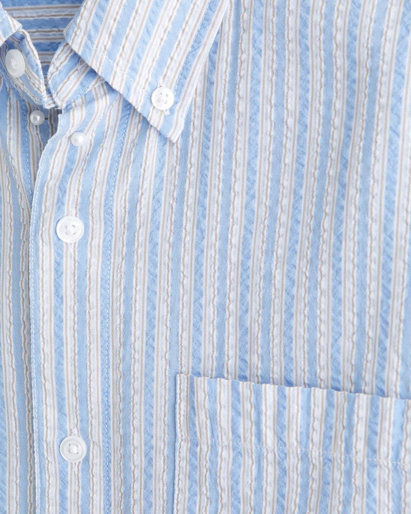 Seersucker Button-Up Shirt