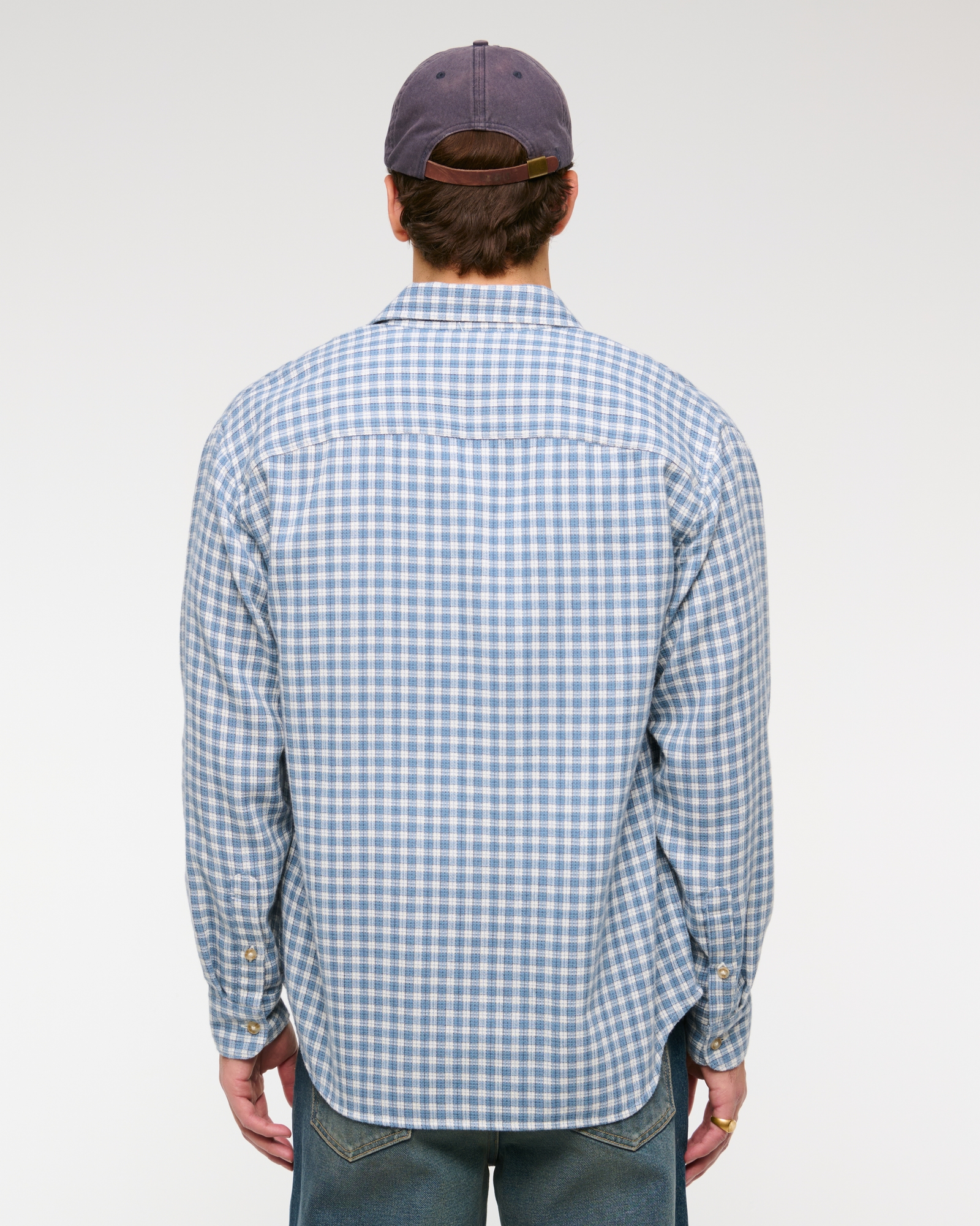 Long-Sleeve Plaid Button-Up Shirt