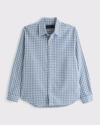 Chemise Vintage Joseph & Lyman - Carreaux Bleu Et écru, Taille M - Manches Longues - Neuve Sans étiquettes