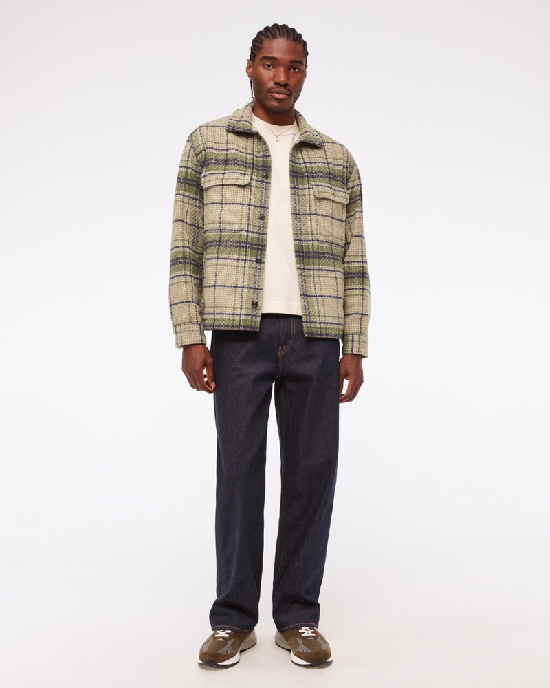 ジャケット・アウター UND WAIST SHAPE SHIRT JACKET ZWRXW Mens Shirt Jacket Fall Casual Shacket Lightweight Work