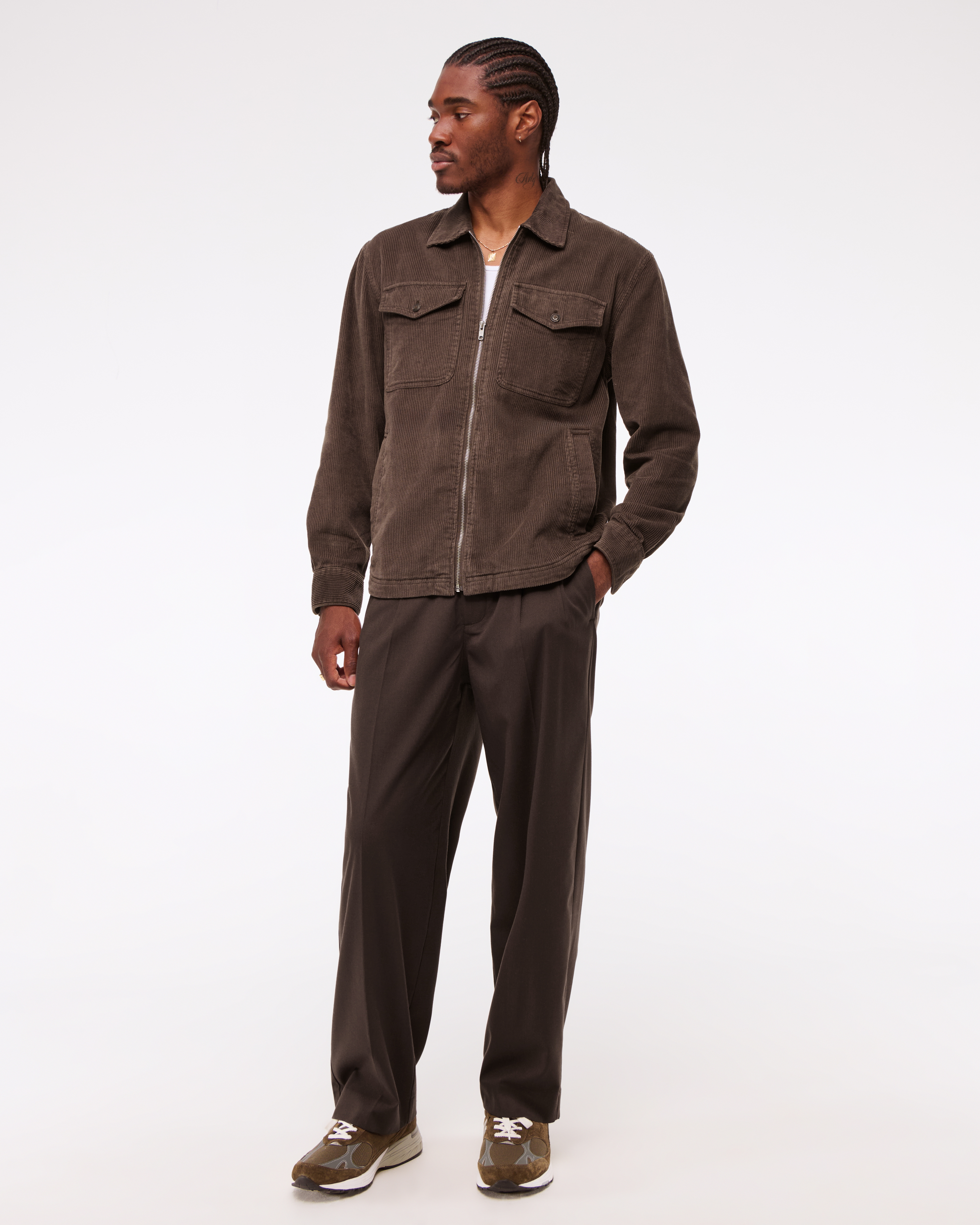 Men's Corduroy Zip Shirt Jacket | Men's Clearance