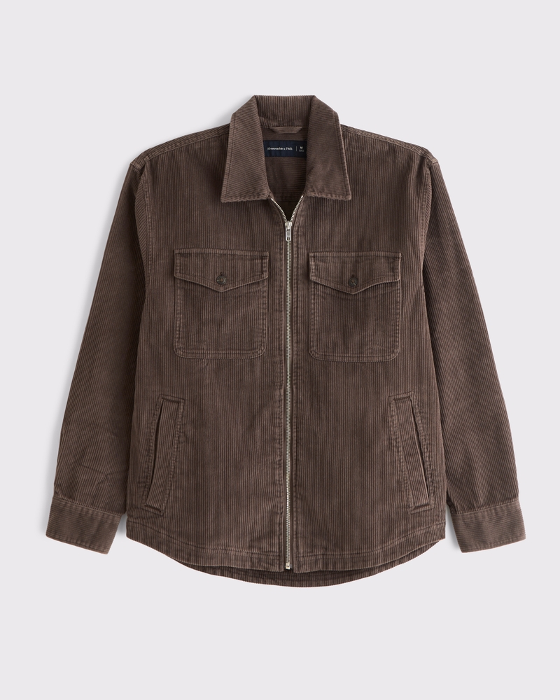 Men's Corduroy Zip Shirt Jacket | Men's Coats & Jackets