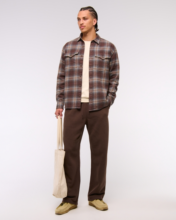Western Relaxed Flannel, Brown Plaid view 2